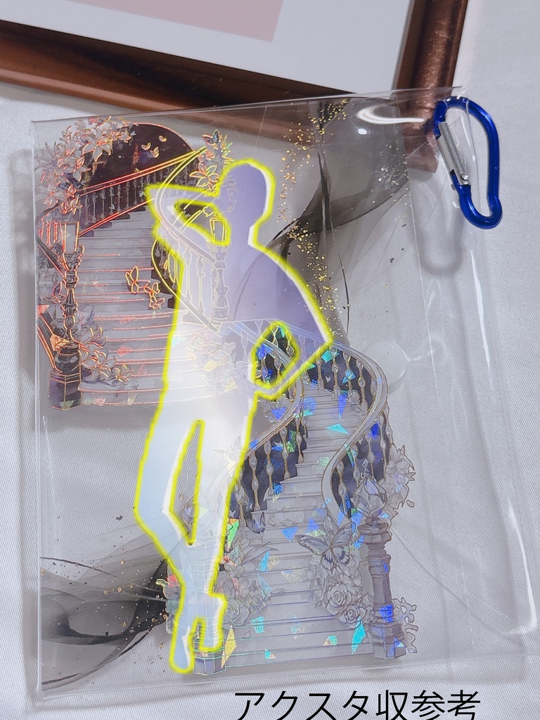 クリアポーチ【stair/黒】