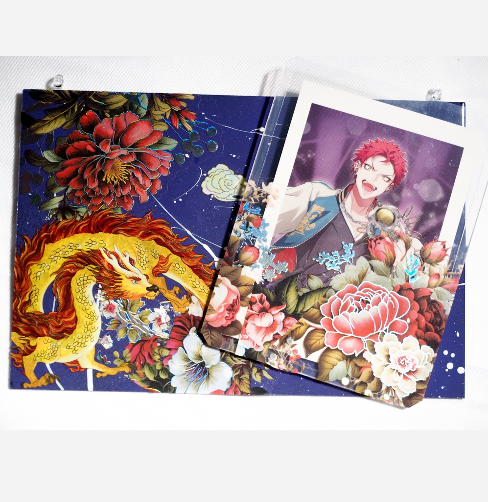 B8硬質ケース 紫×龍 パネルタイプ_和柄