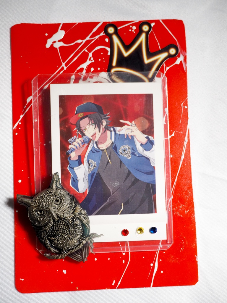 Ｂ８硬質ケース 赤×フクロウ【ヒプマイ】【Buster Bros!!! 】　パネルタイプ