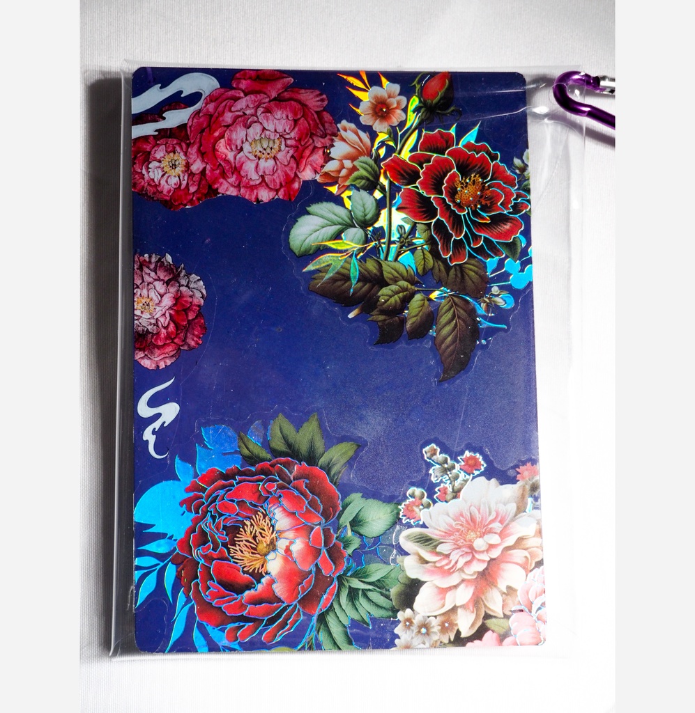 クリアポーチ【紫×牡丹】_和柄