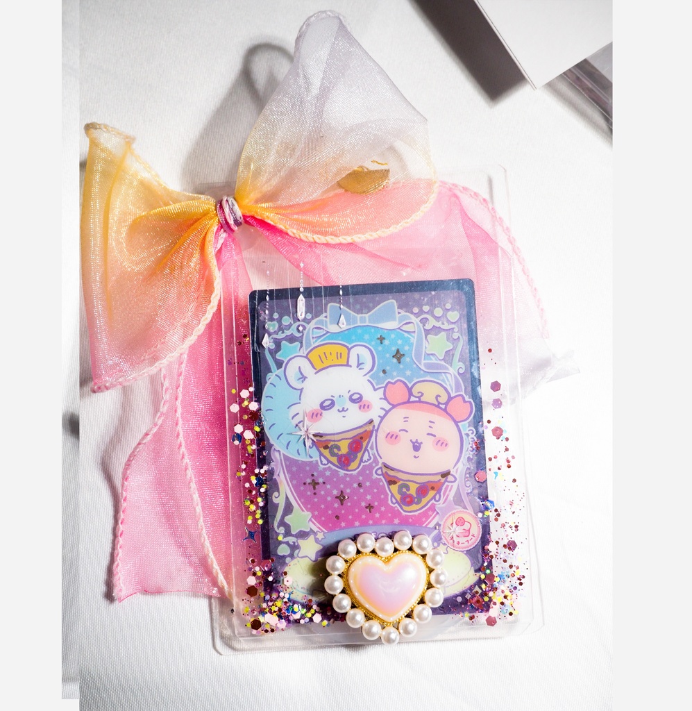 B8硬質ケース ハートリボン パネルタイプ_チェーン付