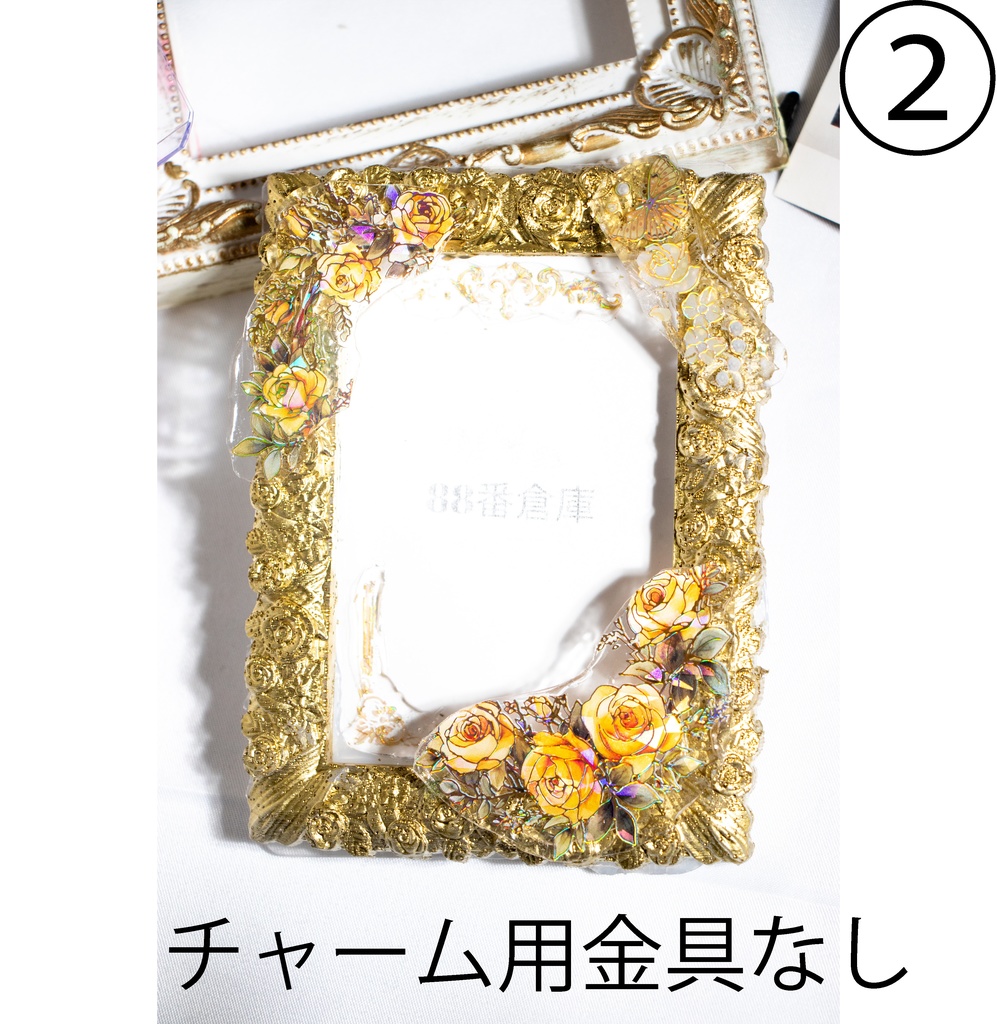 B8硬質ケース_額縁タイプ_ゴールドローズ