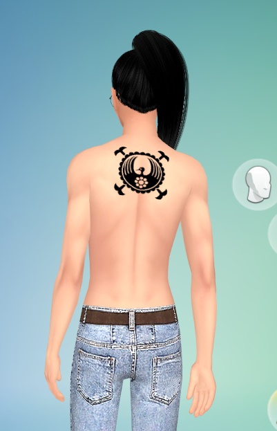 【シムズ４】光月家刺青（背中用）