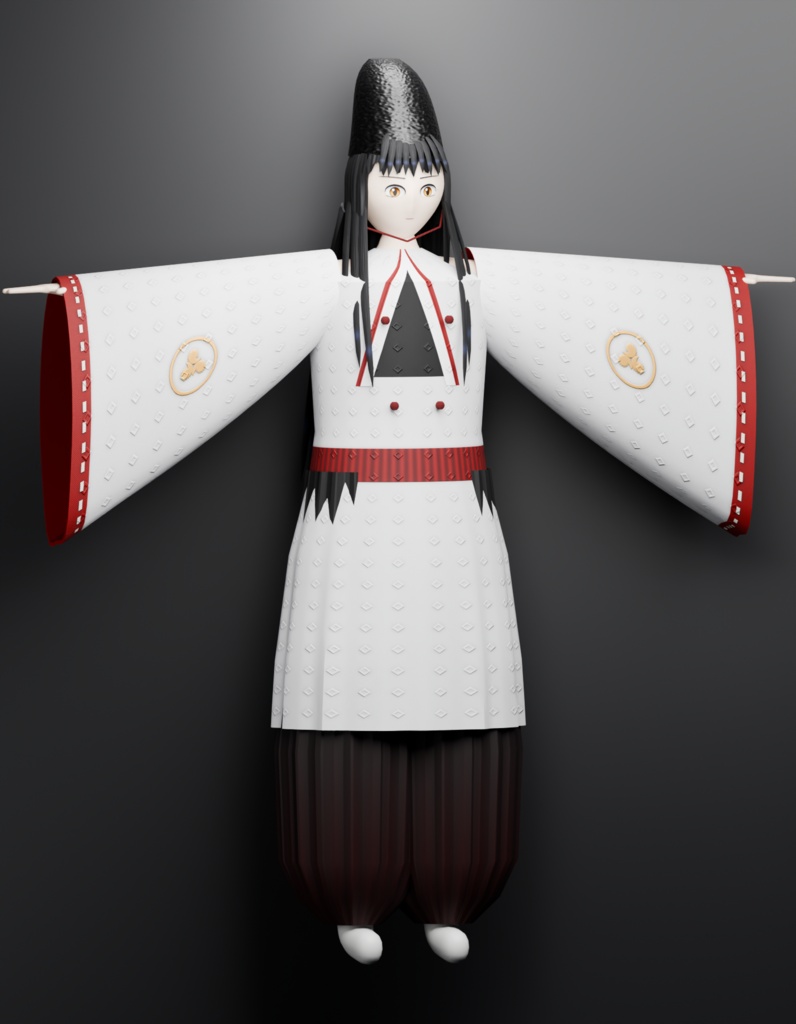 【VRChat想定】オリジナル3Dモデル「朧 宵」素顔と甲冑の二体入り