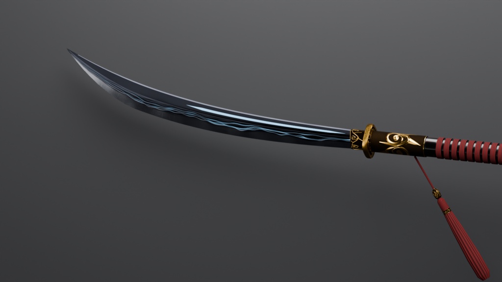 【和風ダークファンタジー3D】緋月ノ国 武器四種(妖刀・大太刀・薙刀・弓)MA対応