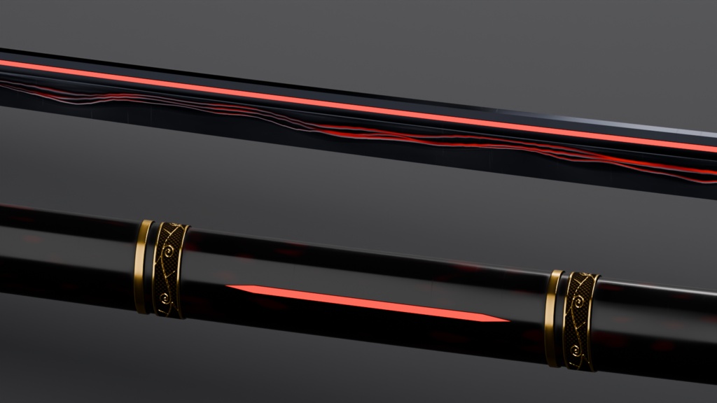 【和風ダークファンタジー3D】緋月ノ国 武器四種(妖刀・大太刀・薙刀・弓)MA対応