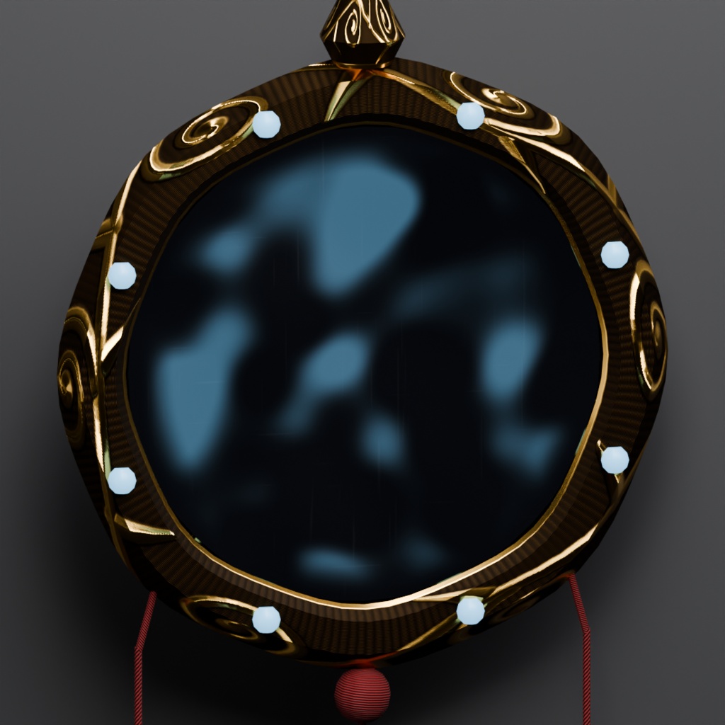 【和風ダークファンタジー3D】緋月ノ国 霊具六種(御幣・八咫鏡・数珠・神楽鈴・呪符・錫杖)MA対応