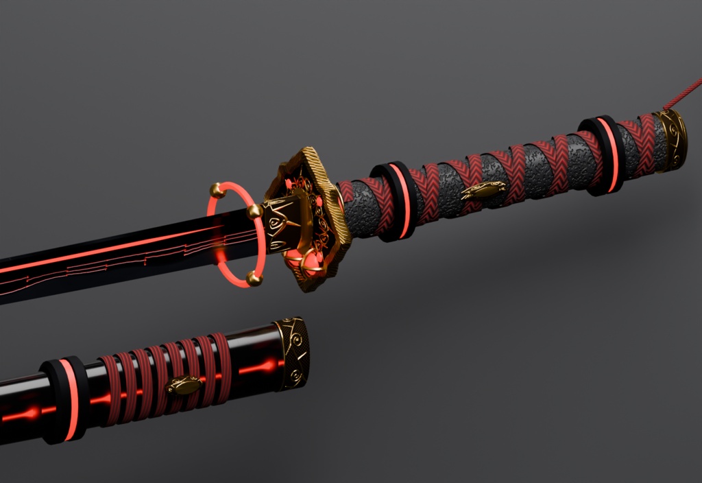 【和の武装×科学3D】神域機構 武器四種(妖刀・大太刀・薙刀・弓)MA対応