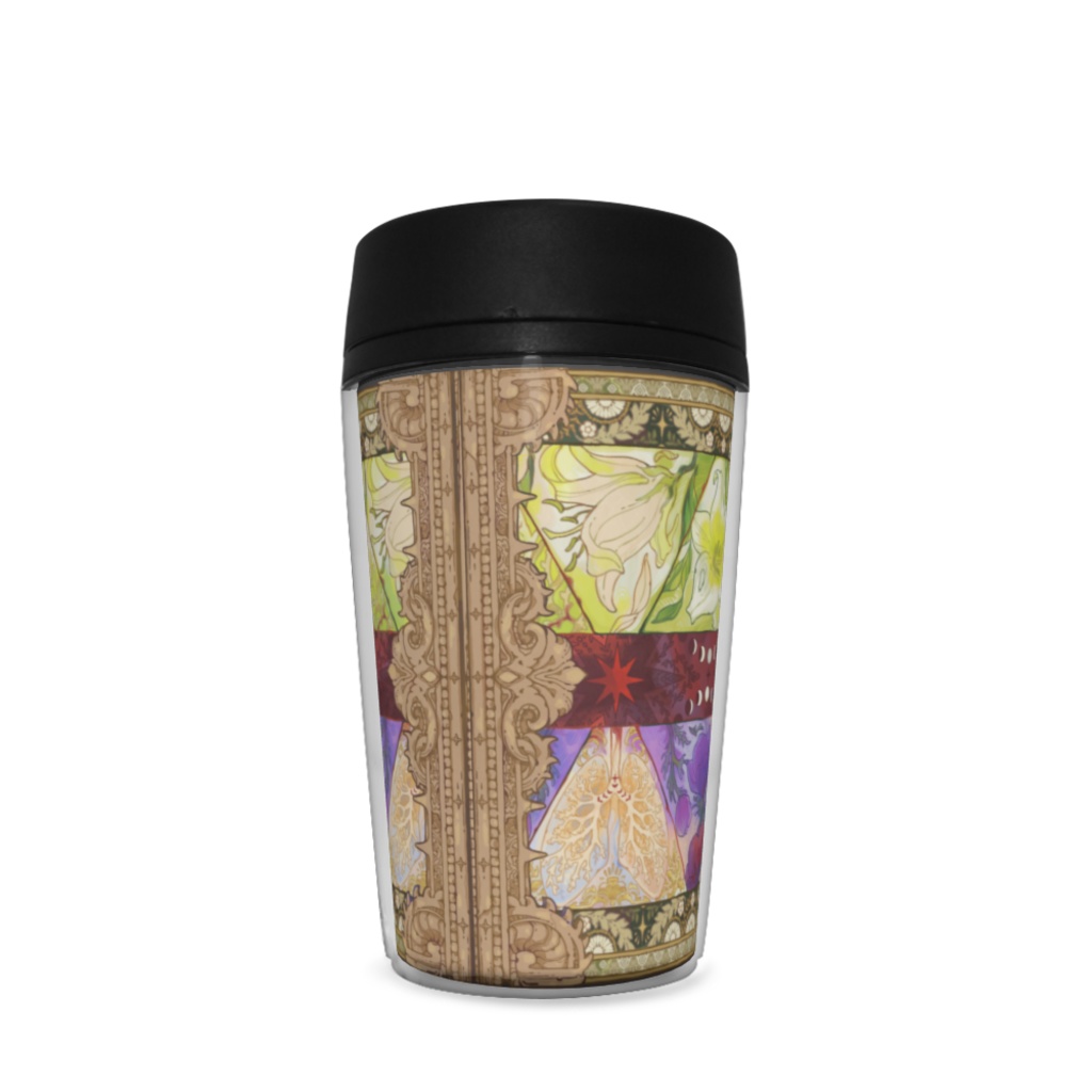 花と臓器のタンブラー