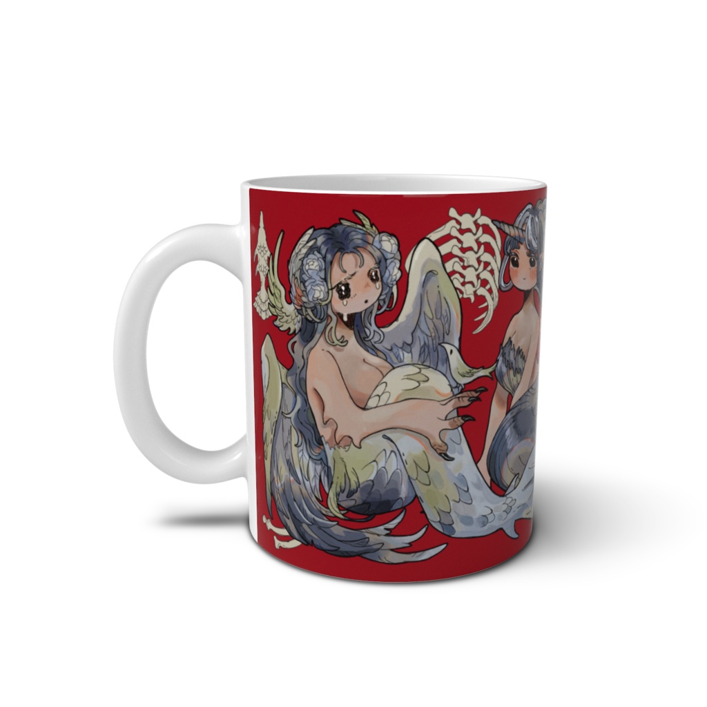おおきい人魚たちのマグカップ・赤