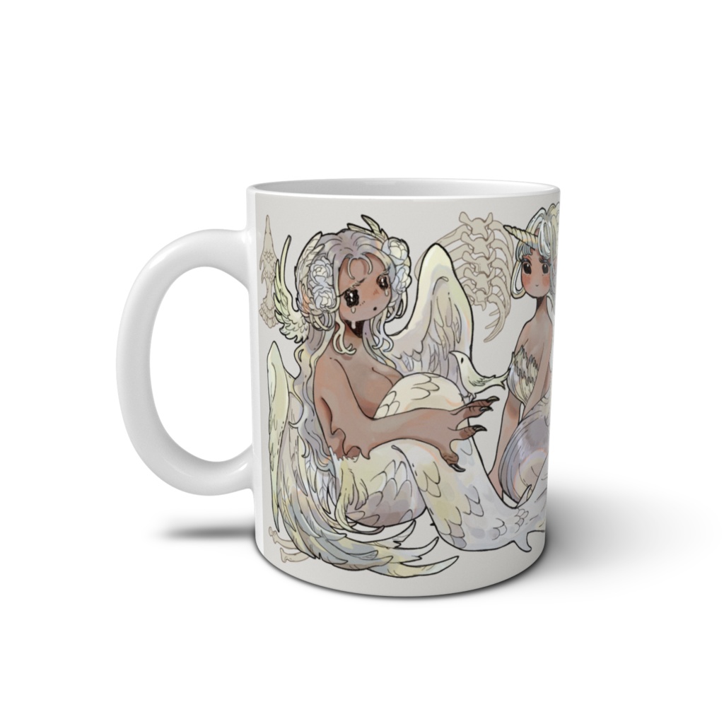 おおきい人魚たちのマグカップ・白