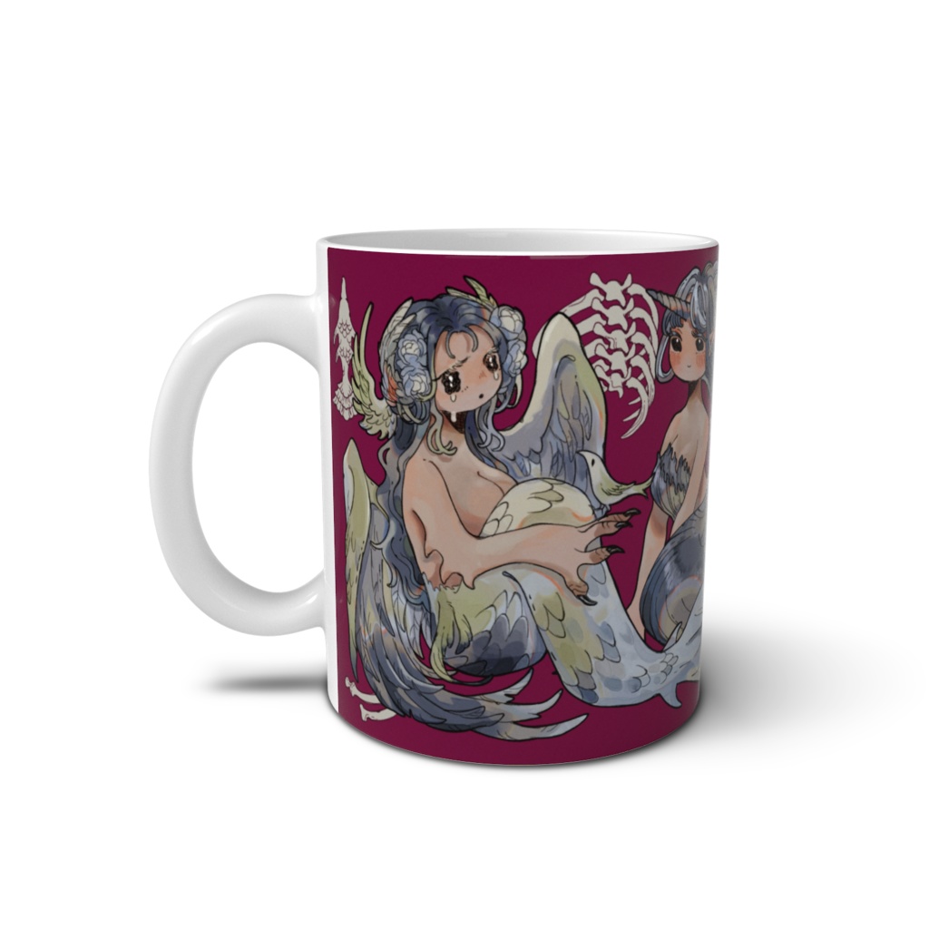 おおきい人魚たちのマグカップ・紫