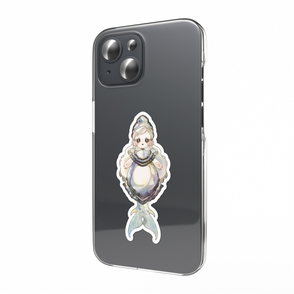 牡蠣の人魚・やわこ スマホステッカー