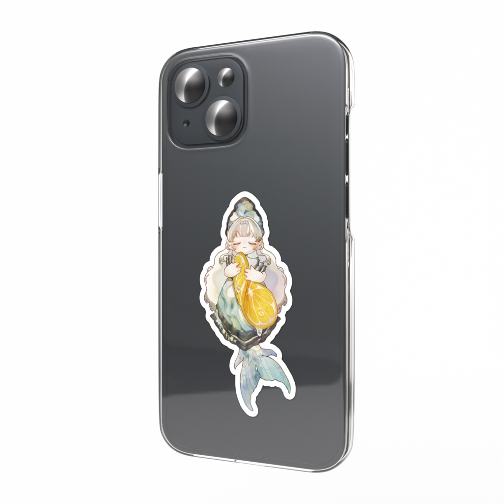 牡蠣の人魚・おねむ スマホステッカー