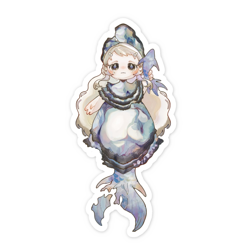 牡蠣の人魚・あじみ スマホステッカー