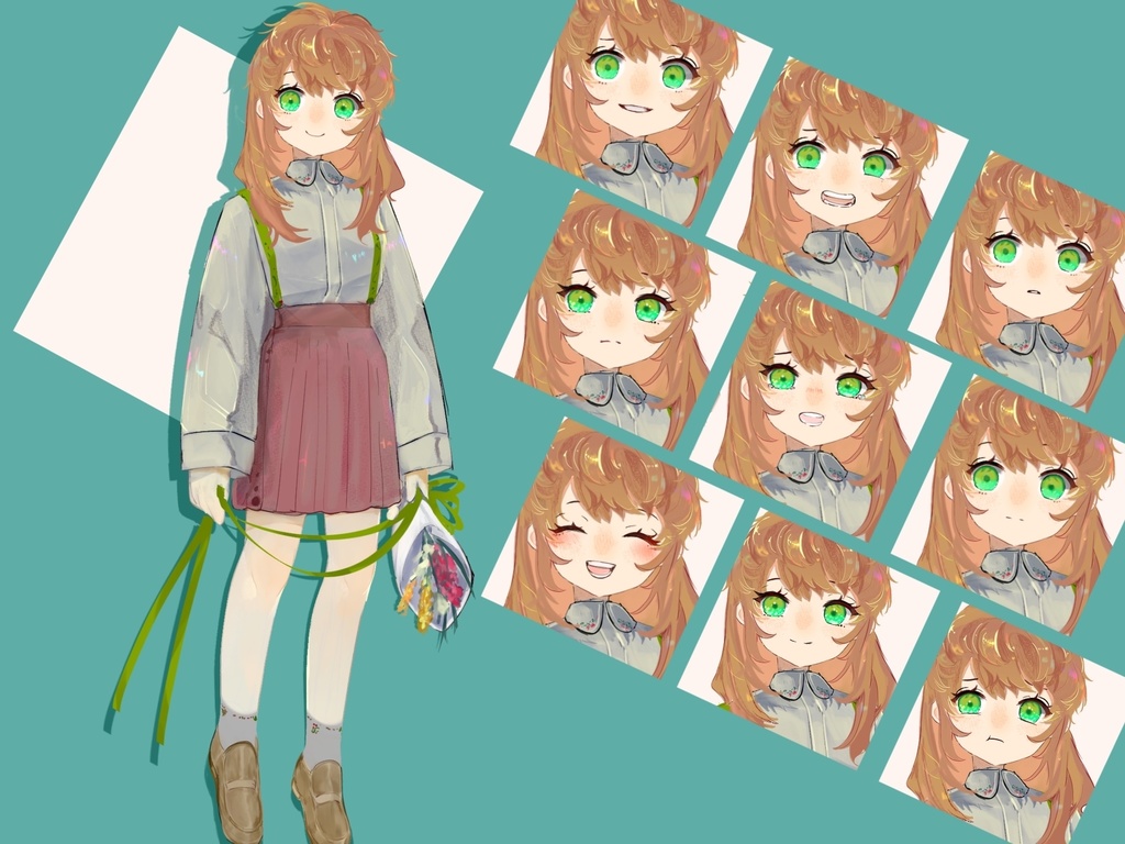 無料有:全身立ち絵イラスト(羽の生えた花冠をした少年/少女/ロリ/ショタ)