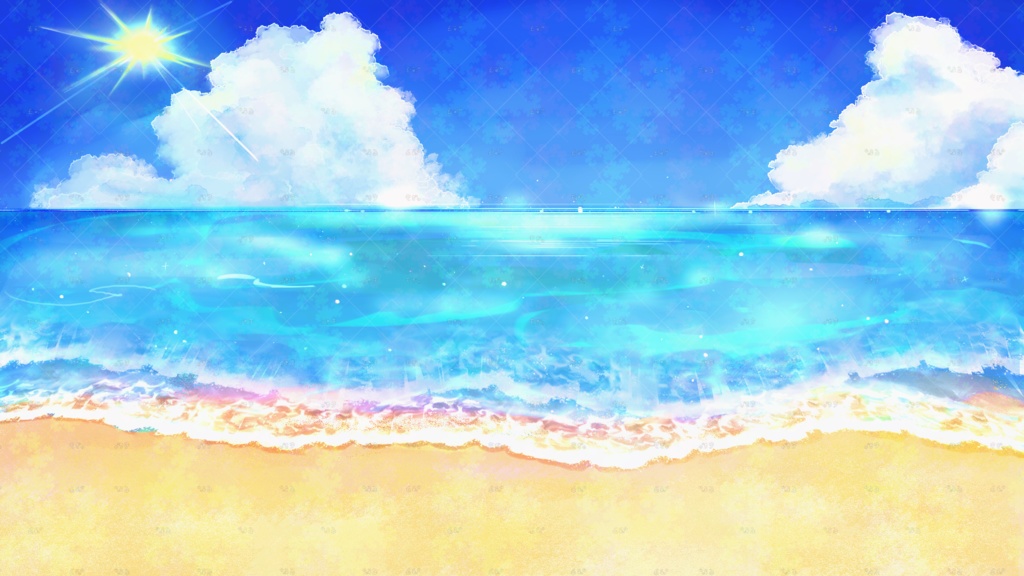 空と海と砂浜の夏背景