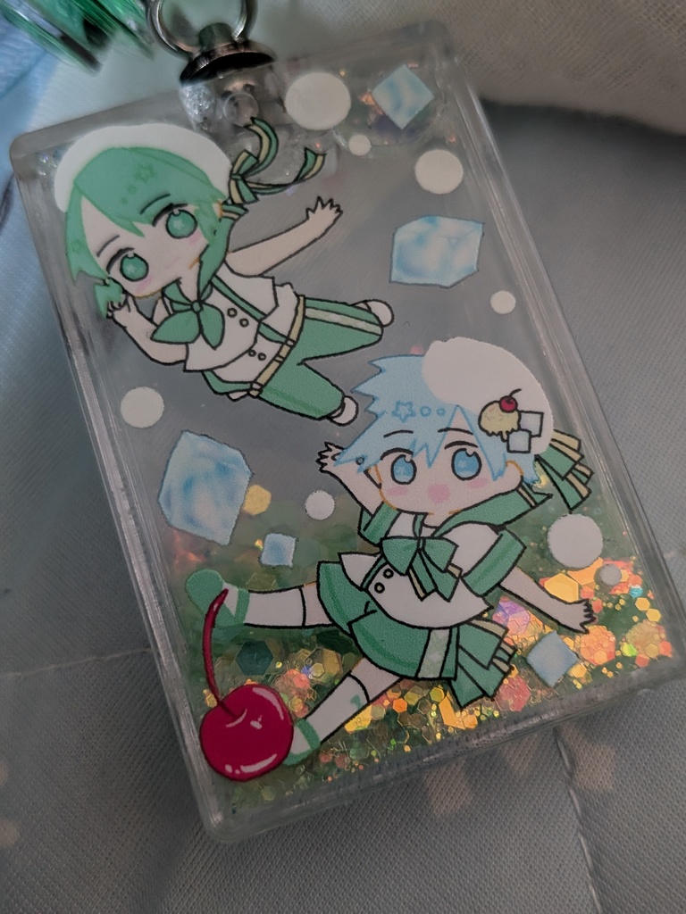 LED付きグリッターオイルキーホルダー