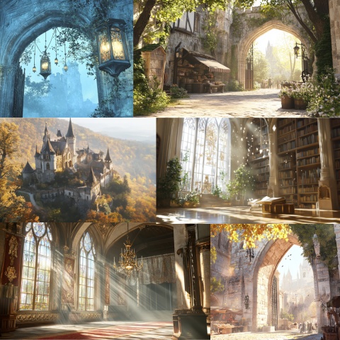 【全141枚】中世ファンタジー城下町_イラスト背景集