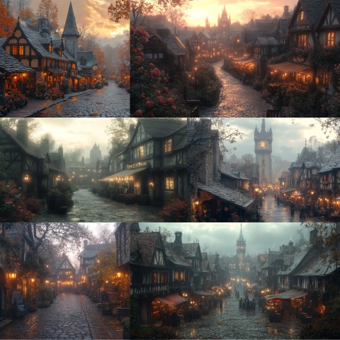 【全141枚】中世ファンタジー城下町_イラスト背景集