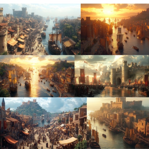 【全141枚】中世ファンタジー城下町_イラスト背景集