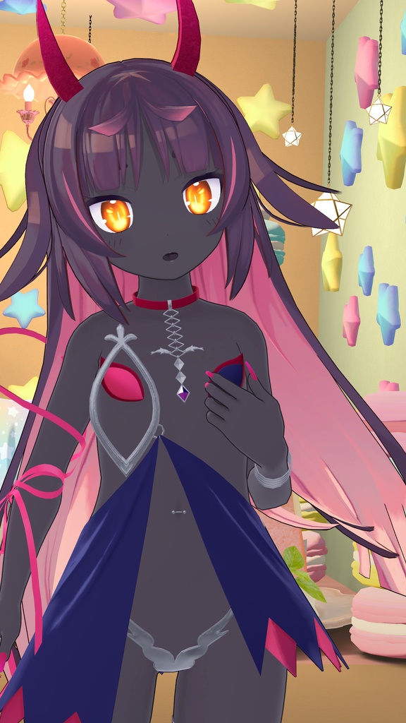 イカスミ族の装束+異色肌テクスチャ9色【猫山苗ちゃん用】