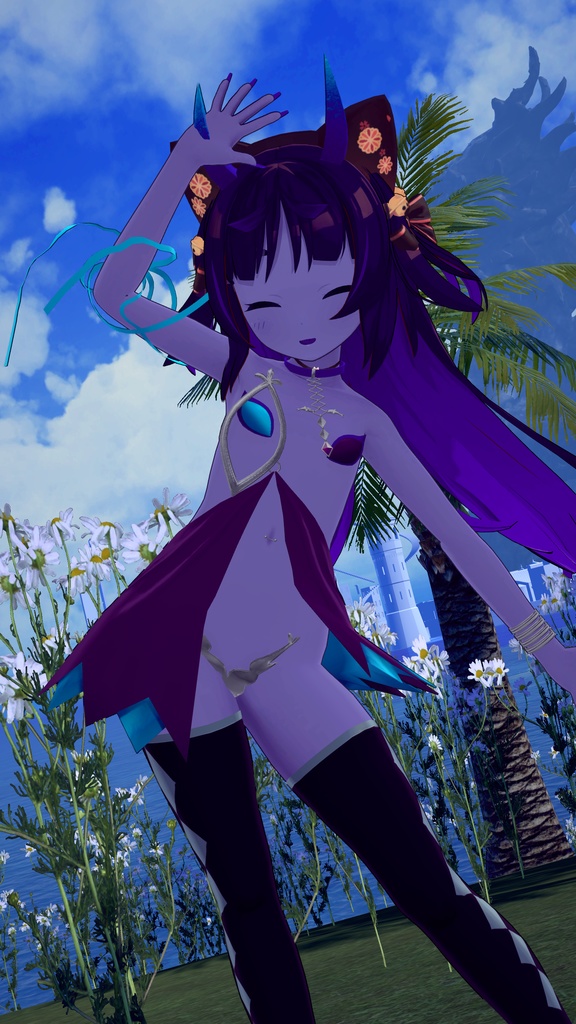 イカスミ族の装束+異色肌テクスチャ9色【猫山苗ちゃん用】