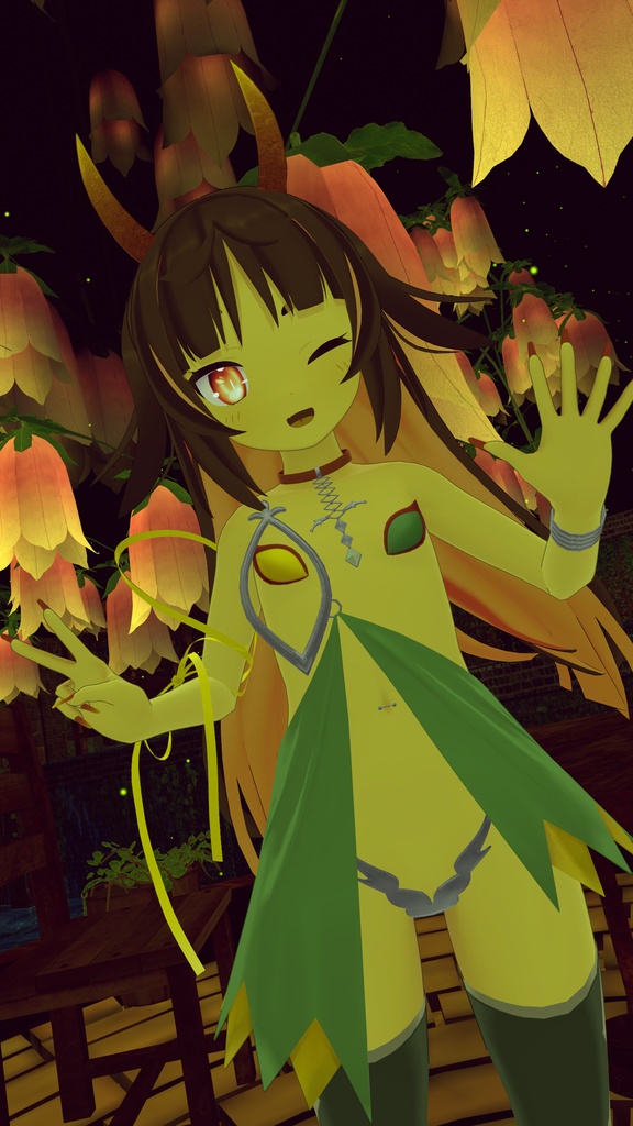 イカスミ族の装束+異色肌テクスチャ9色【猫山苗ちゃん用】