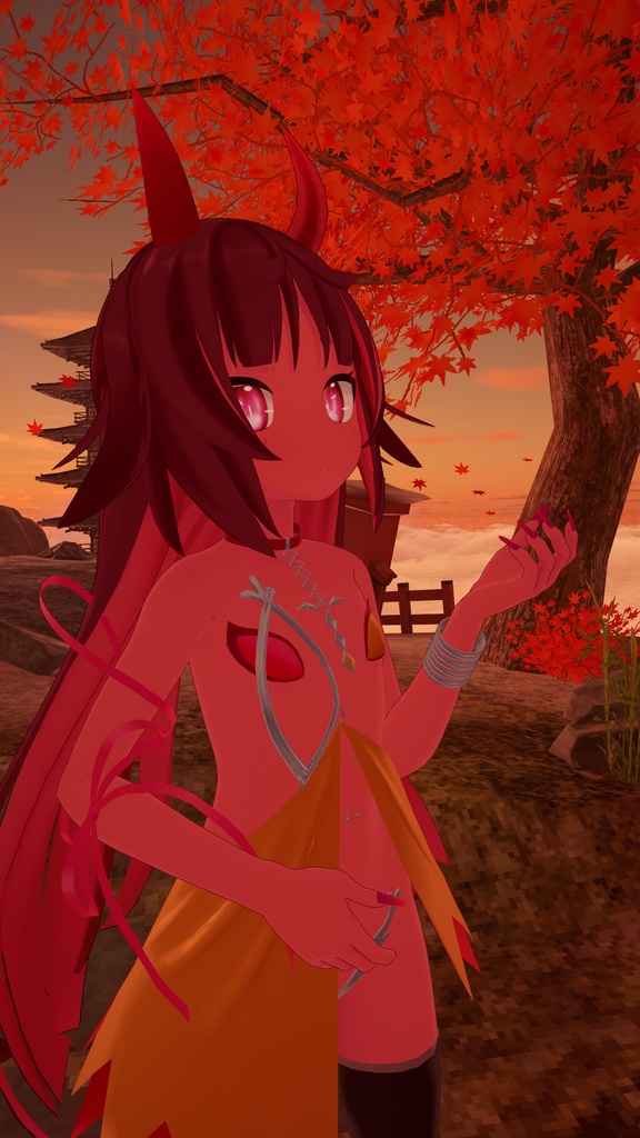 イカスミ族の装束+異色肌テクスチャ9色【猫山苗ちゃん用】