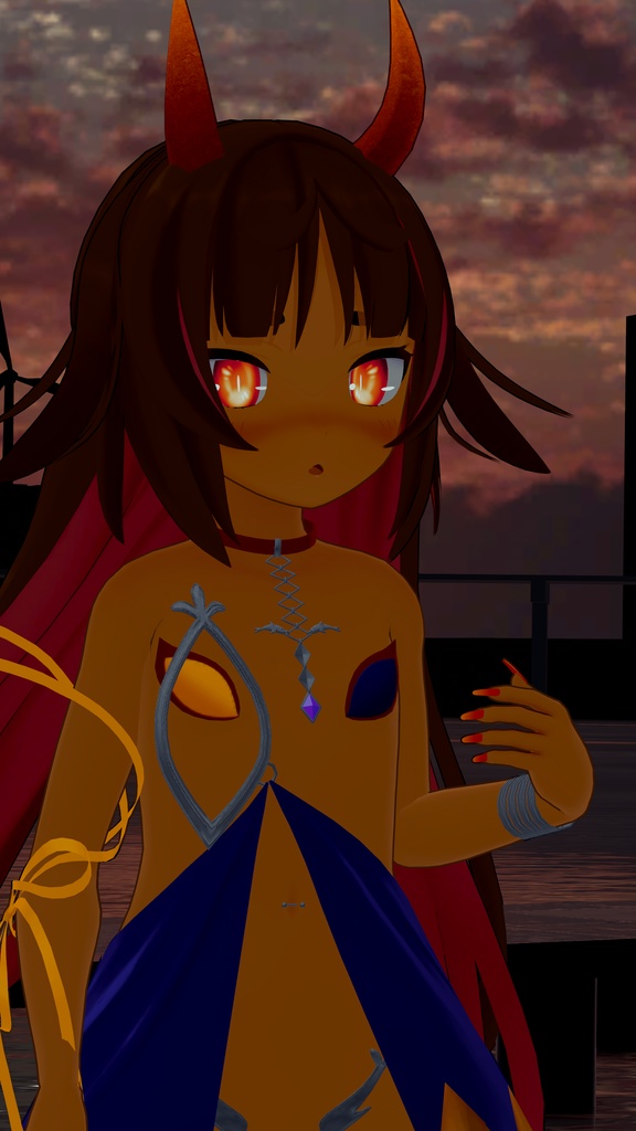 イカスミ族の装束+異色肌テクスチャ9色【猫山苗ちゃん用】