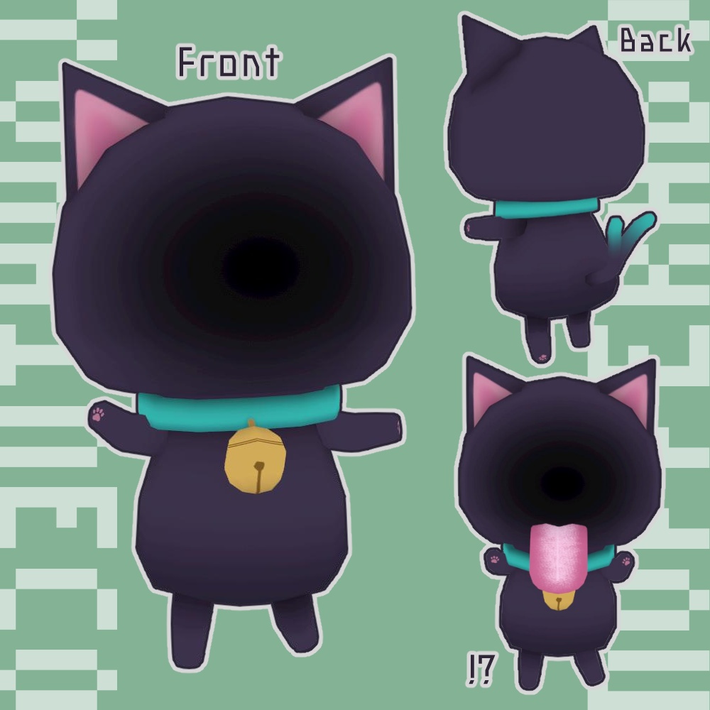 【3Dアバター】ネコ妖怪-のっぺらぼう-