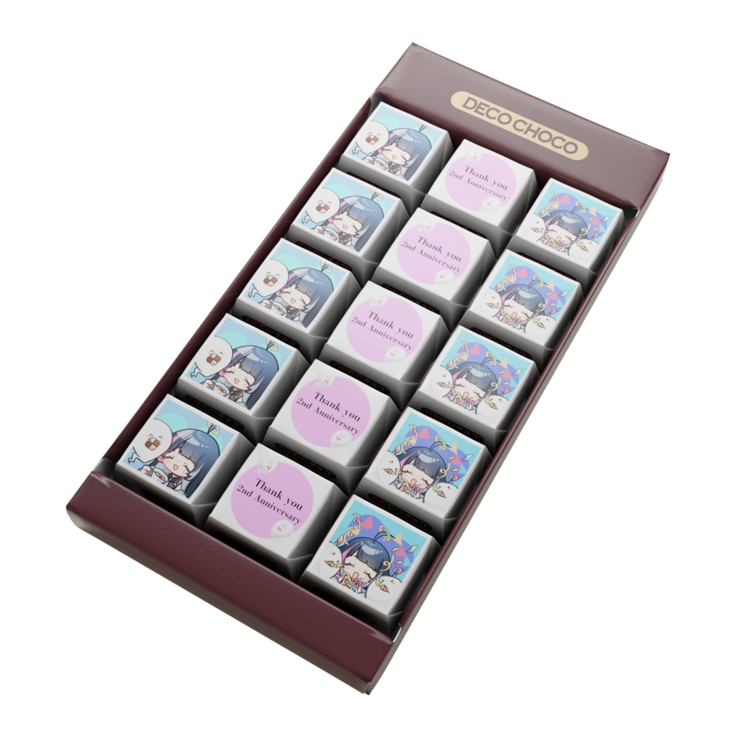 あおぞらメイの2周年ありがとDECOチョコはこころほっこりする甘さ