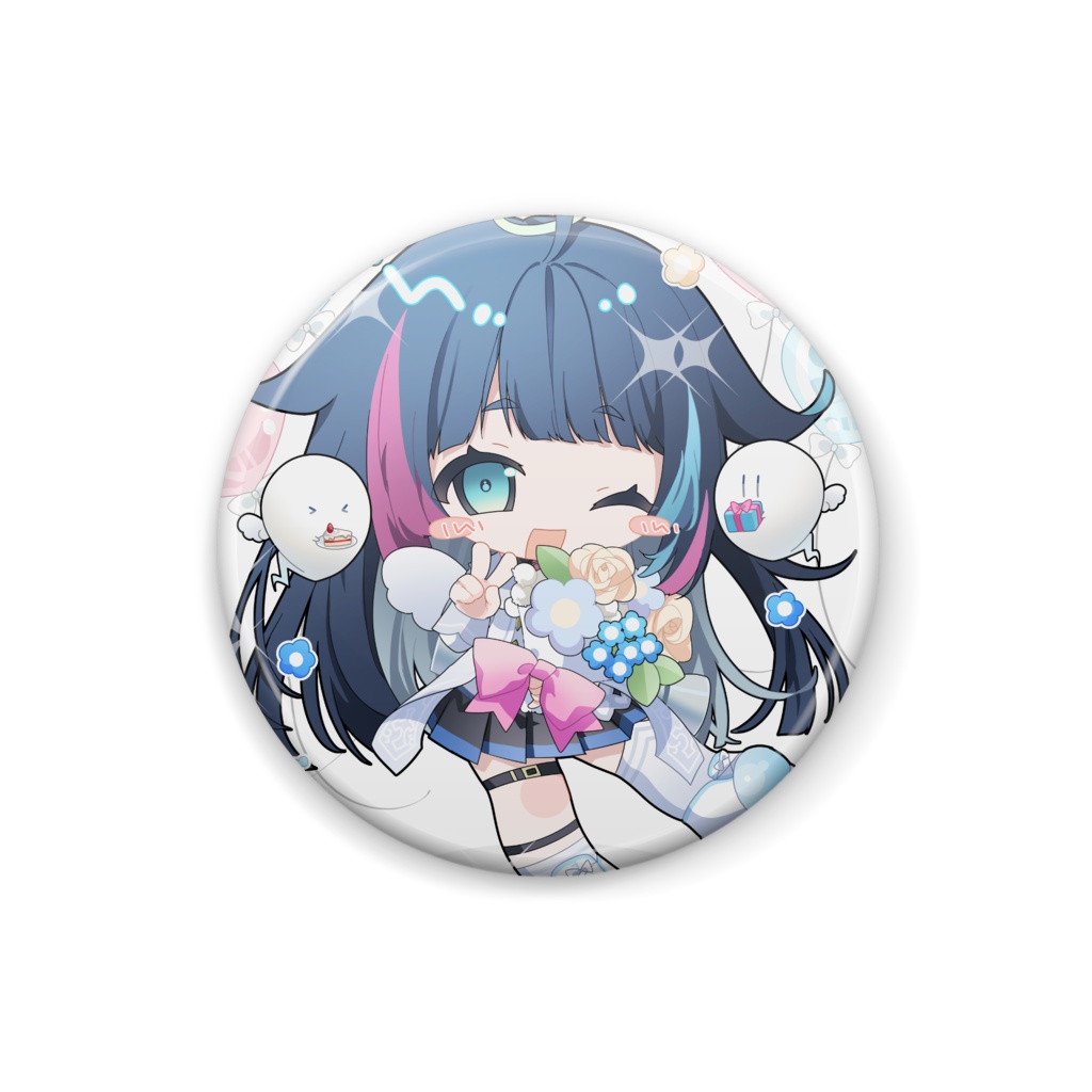 【あおぞらメイ誕生日2025】誕生日に花束わ〜い缶バッチ
