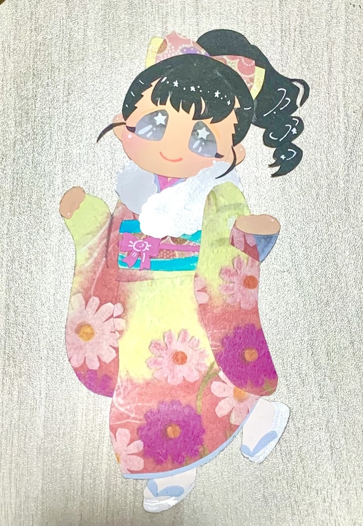 お着物福山舞ちゃん切り紙