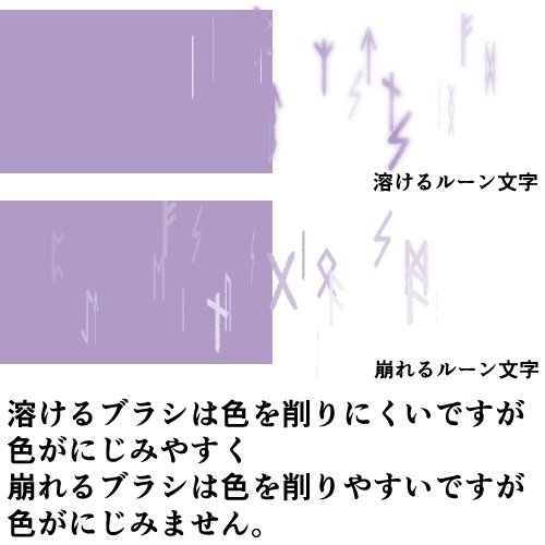 【CLIP STUDIO】溶ける/崩れるルーン文字ブラシセット