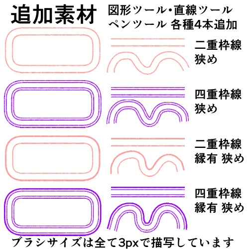 【CLIP STUDIO】カード風枠線図形ツールセット