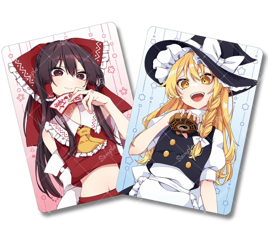 霊夢&魔理沙　キラキラクリアポストカードセット