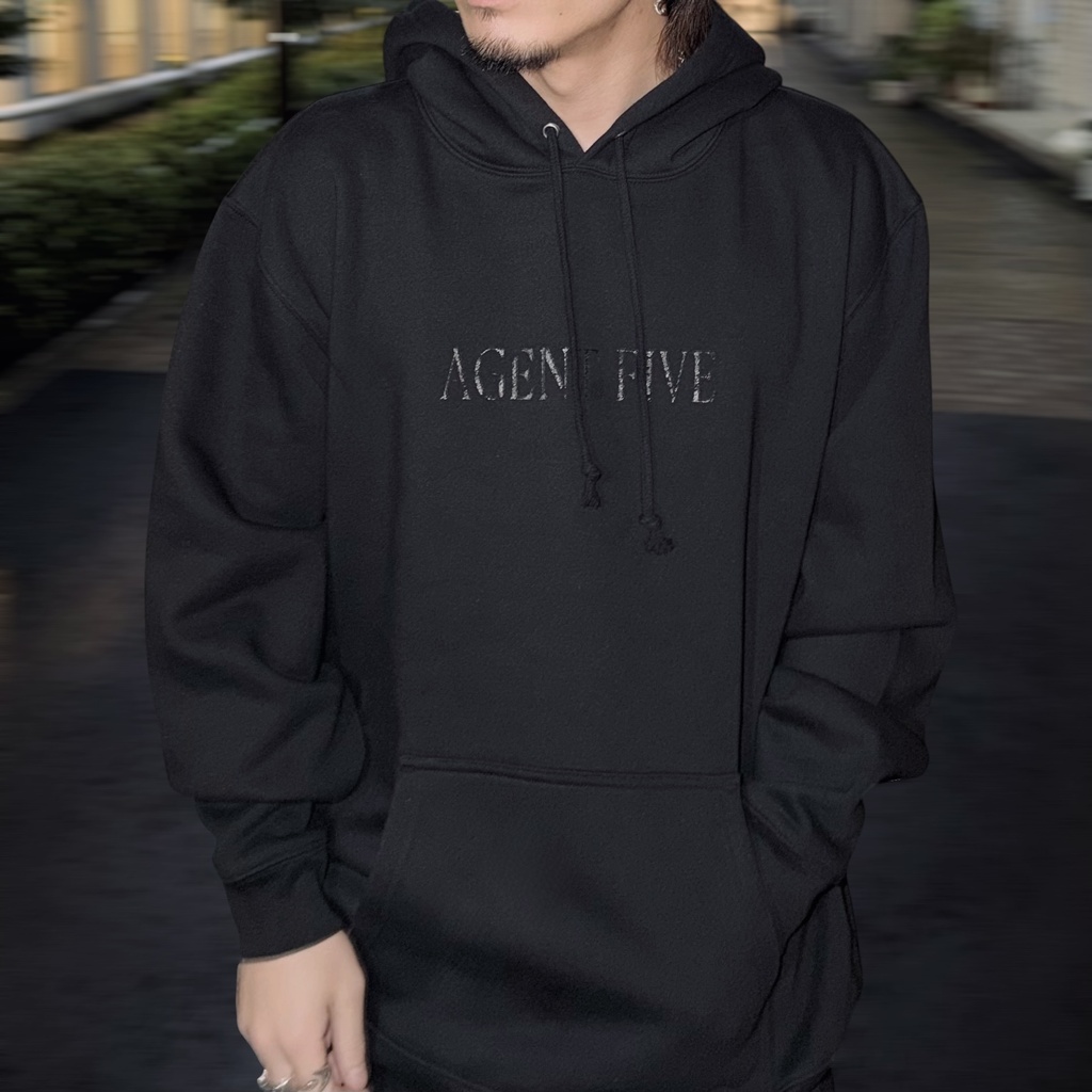 【NEW】 T-CROSS BACK HOODIE / BLACK×BLACK