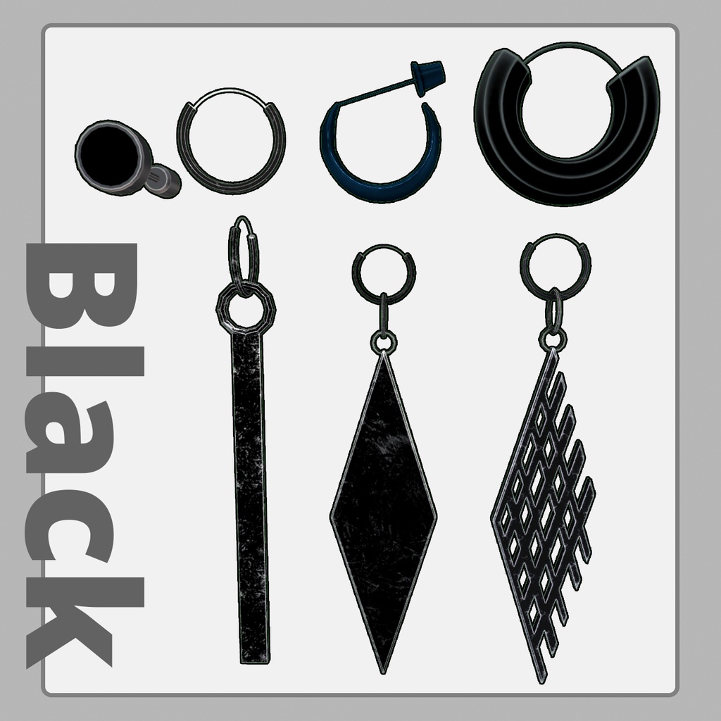 【VRChat】Simple Earrings 7種類×3カラー