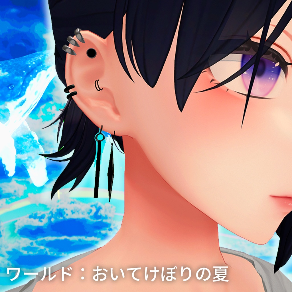 【VRChat】Simple Earrings 7種類×3カラー
