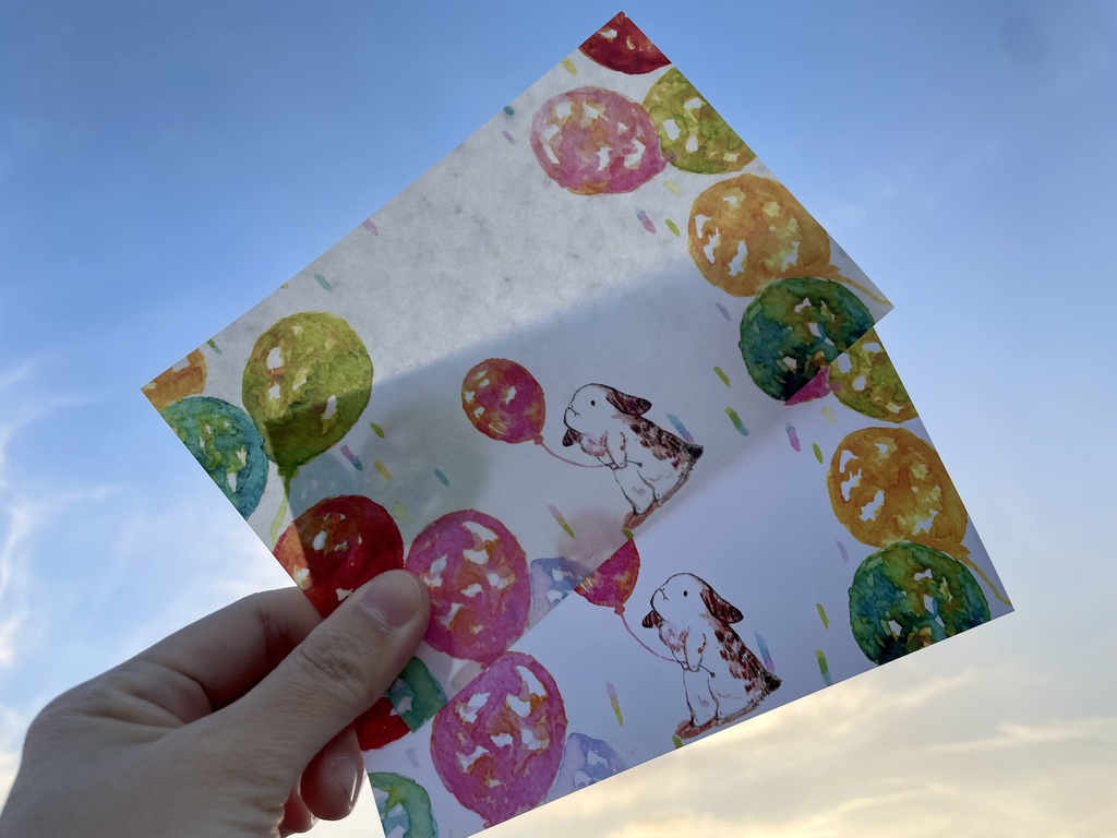 うさぎと風船のレターセット