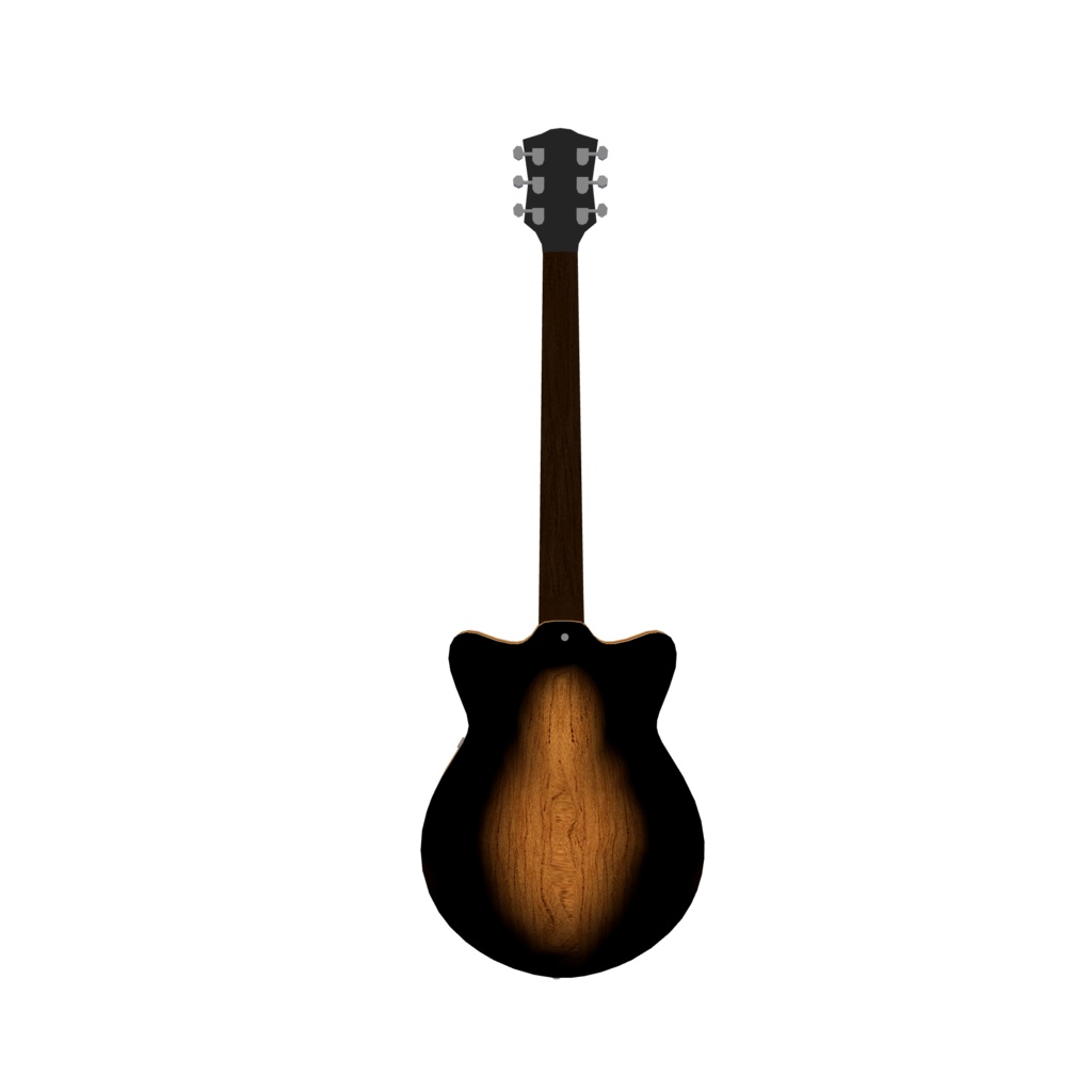 【VRChat想定】G2655T風セミアコースティックギター3Dモデル【LilToon】