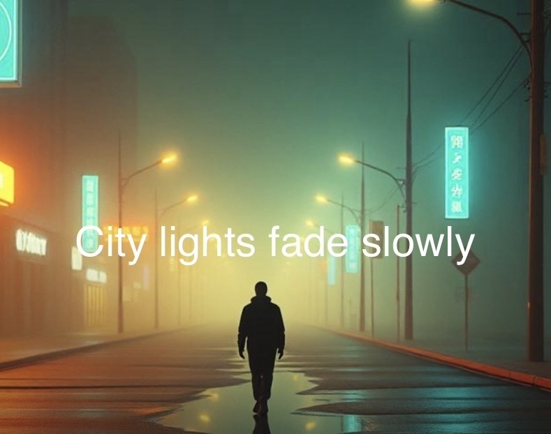 City lights fade slowly