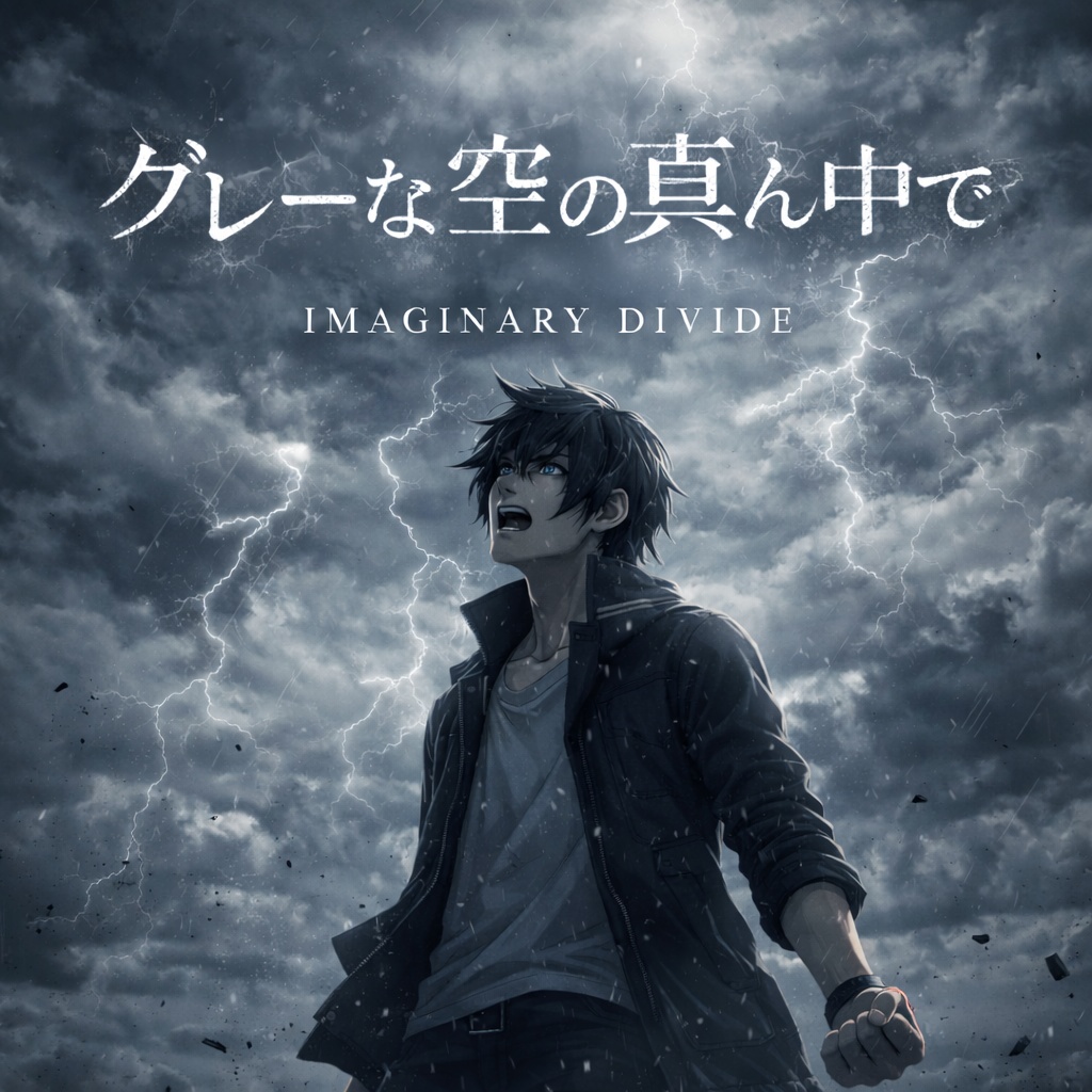 グレーの空の真ん中で