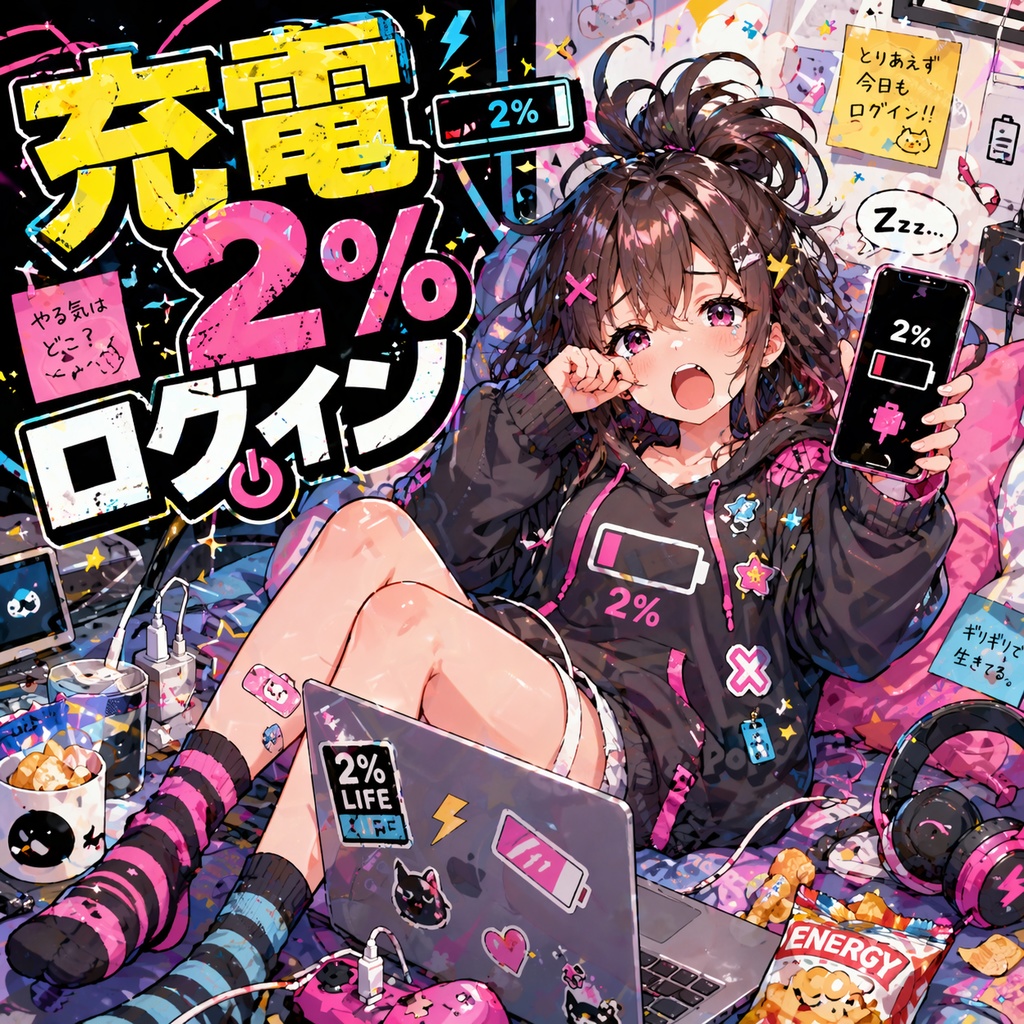 充電2%のログイン