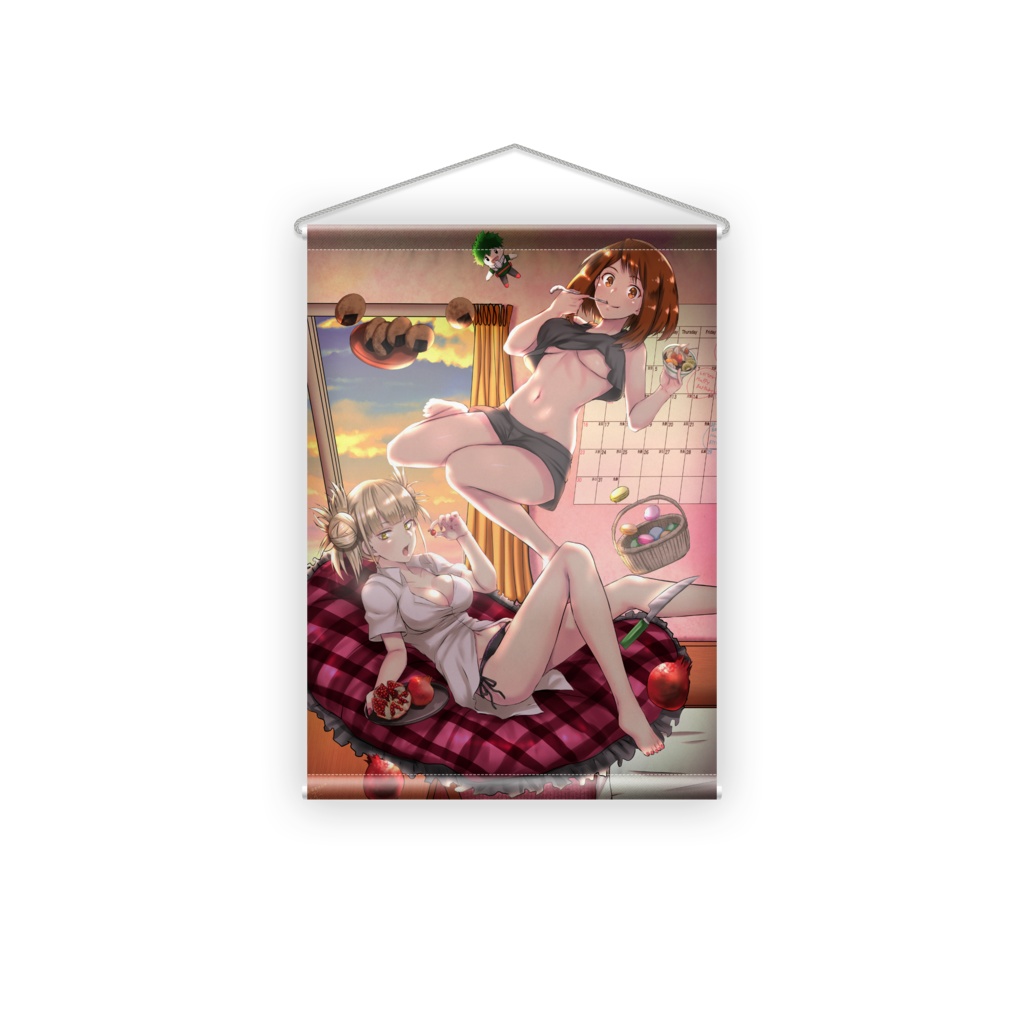 コラボイラスト(take☆cha×よーぞー)お茶子×トガちゃんタペストリー