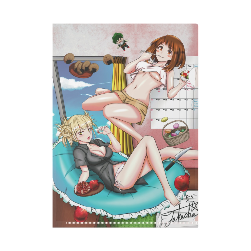 コラボイラスト(take☆cha×よーぞー)お茶子×トガちゃんクリアファイルpart2