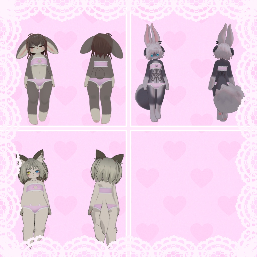 【VRC想定】猫ランジェリー