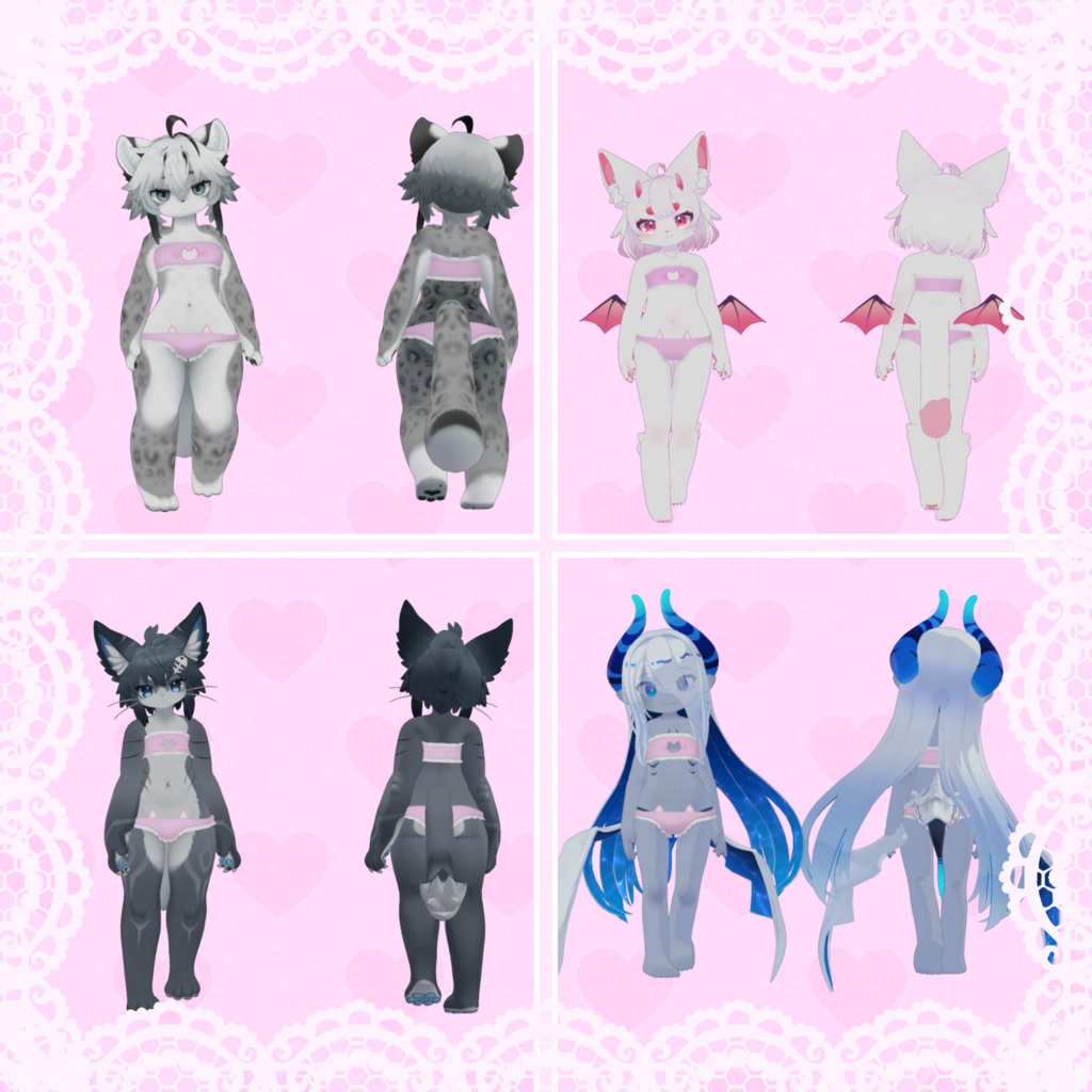 【VRC想定】猫ランジェリー