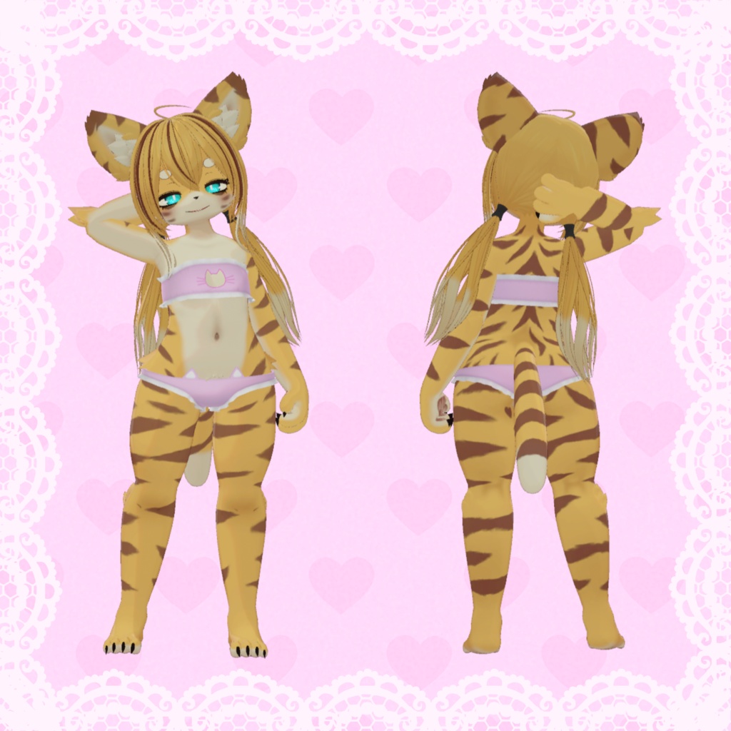 【VRC想定】猫ランジェリー
